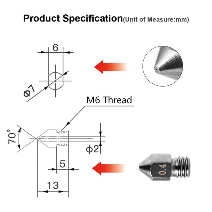 Tungsten Creality 3D Printer Extruder Nozzles For CR/Ender Series