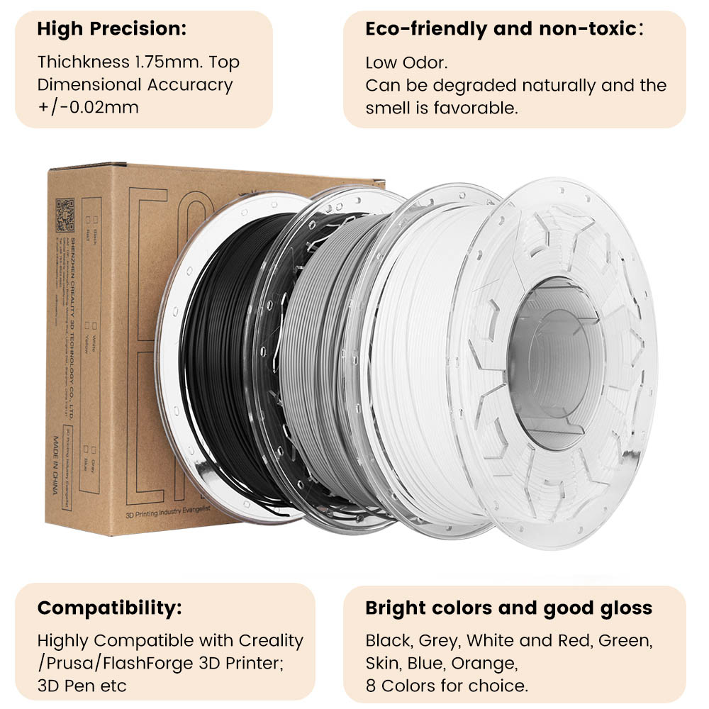 Ender Series PLA Filament | Creality 3D Printer PLA Black/White Filament UK