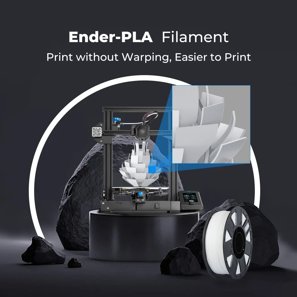 Ender Series White/Black/Grey/Blue PLA Filament 2KG Bundle