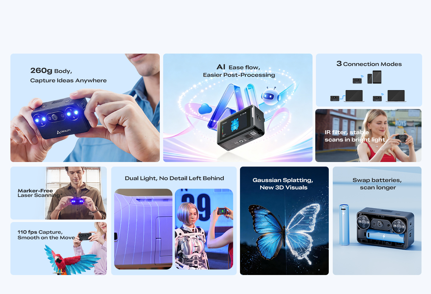 Creality Pika 3D scanner core features