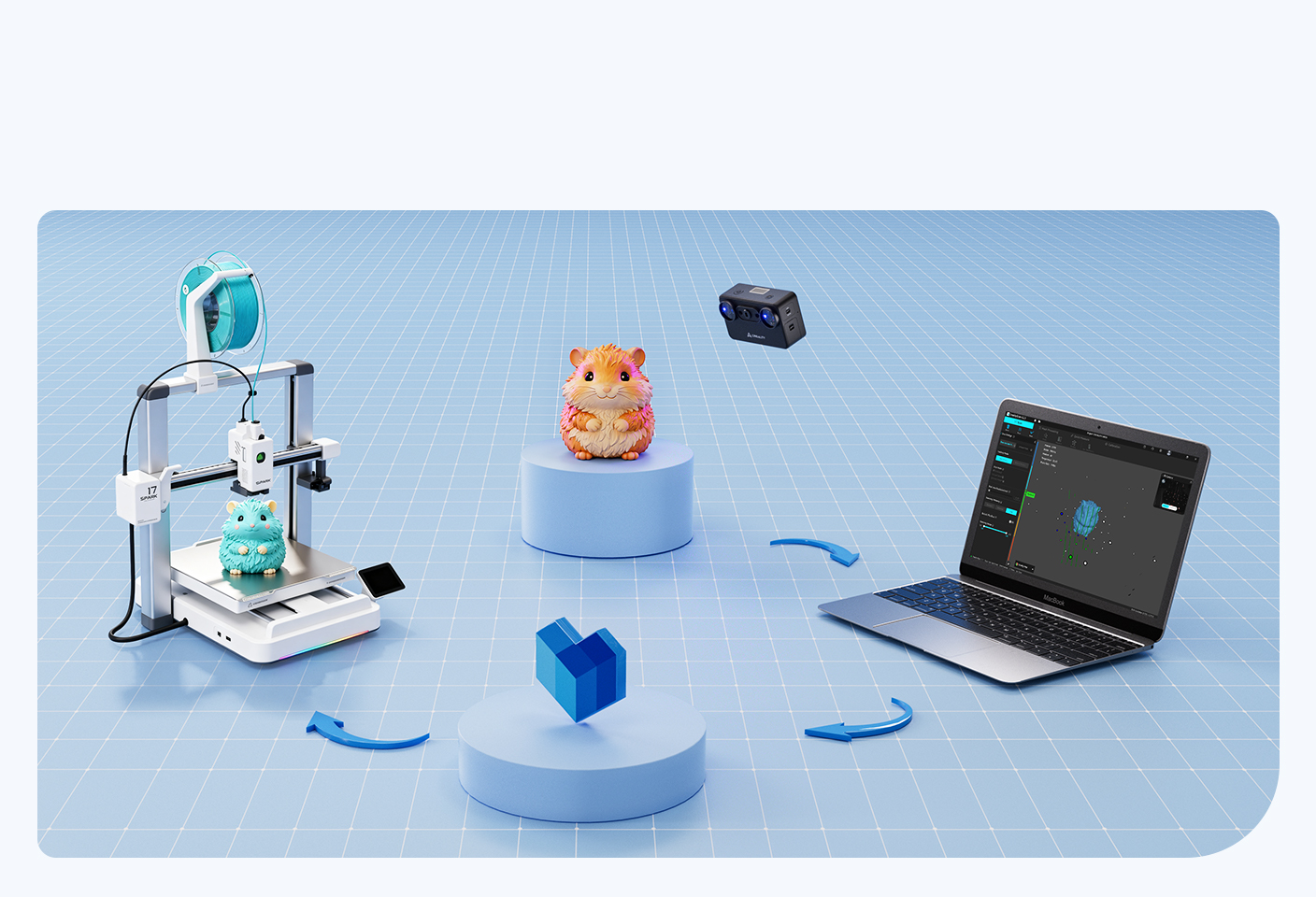 Creality Pika scan model create and 3D print workflow